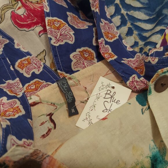 SALE! NWT Patchwork Cotton Overall Shorts-Medium - Picture 6 of 9